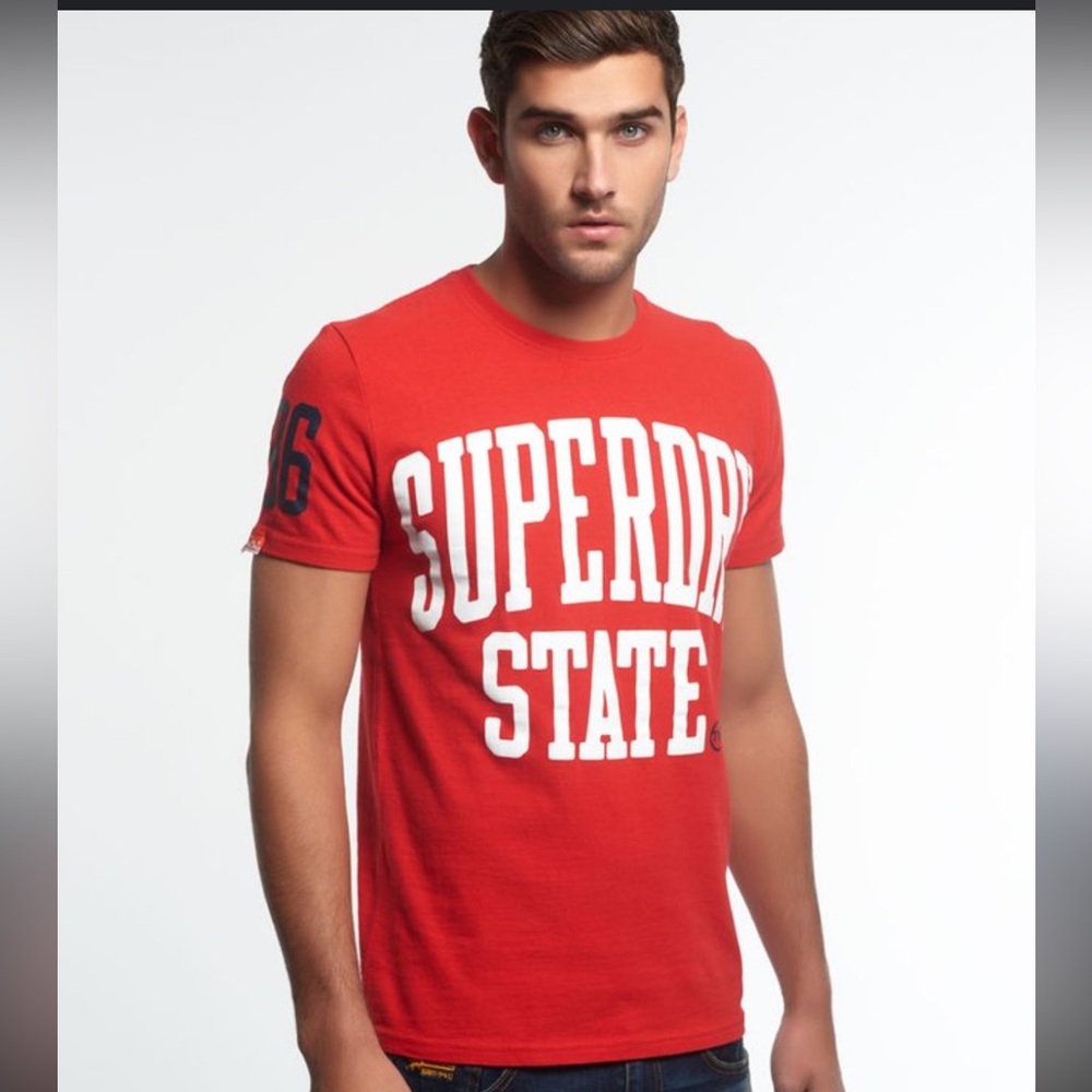 Superdry State Men’s T-Shirt Medium M Red Shirt